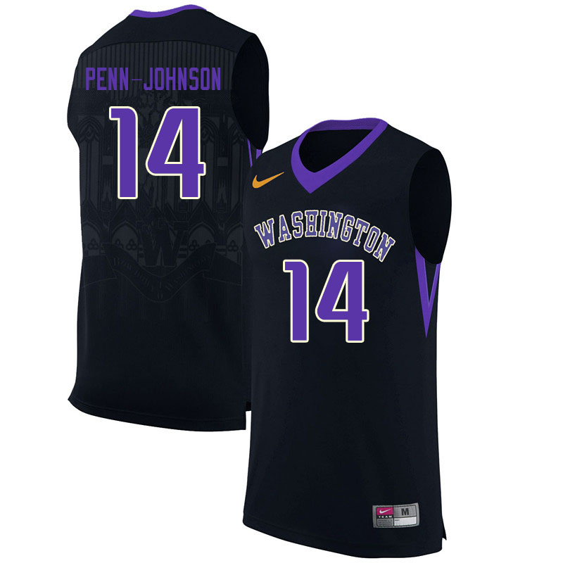 Men #14 Bryan Penn-Johnson Washington Huskies College Basketball Jerseys Sale-Black